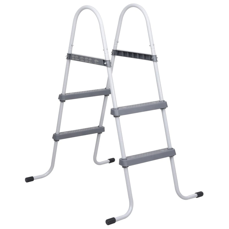 vidaXL szürke acél medencelétra 84 cm