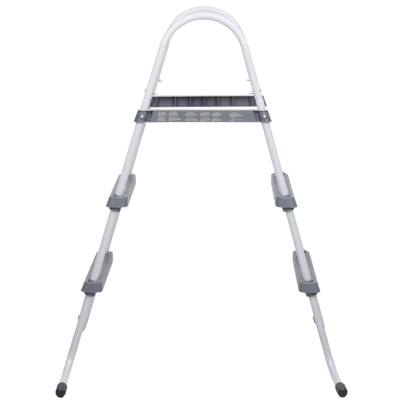 vidaXL szürke acél medencelétra 84 cm