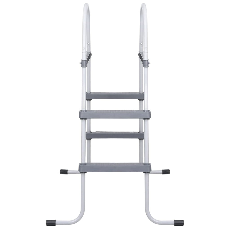 vidaXL szürke acél medencelétra 84 cm