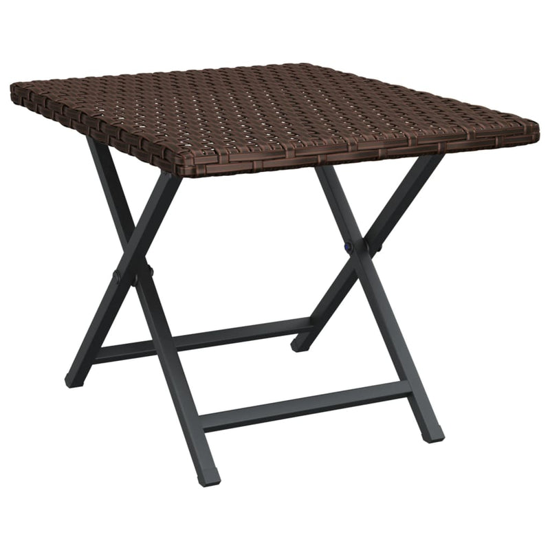 vidaXL barna összecsukható polyrattan asztal 45x35x32 cm