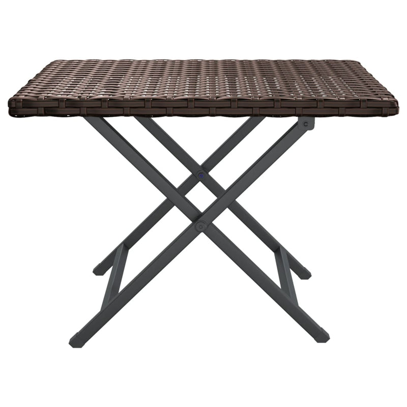 vidaXL barna összecsukható polyrattan asztal 45x35x32 cm