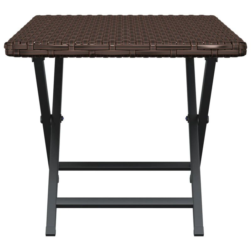 vidaXL barna összecsukható polyrattan asztal 45x35x32 cm