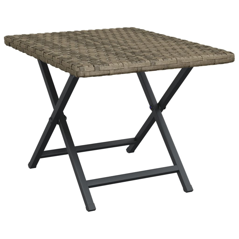 vidaXL szürke összecsukható polyrattan asztal 45x35x32 cm