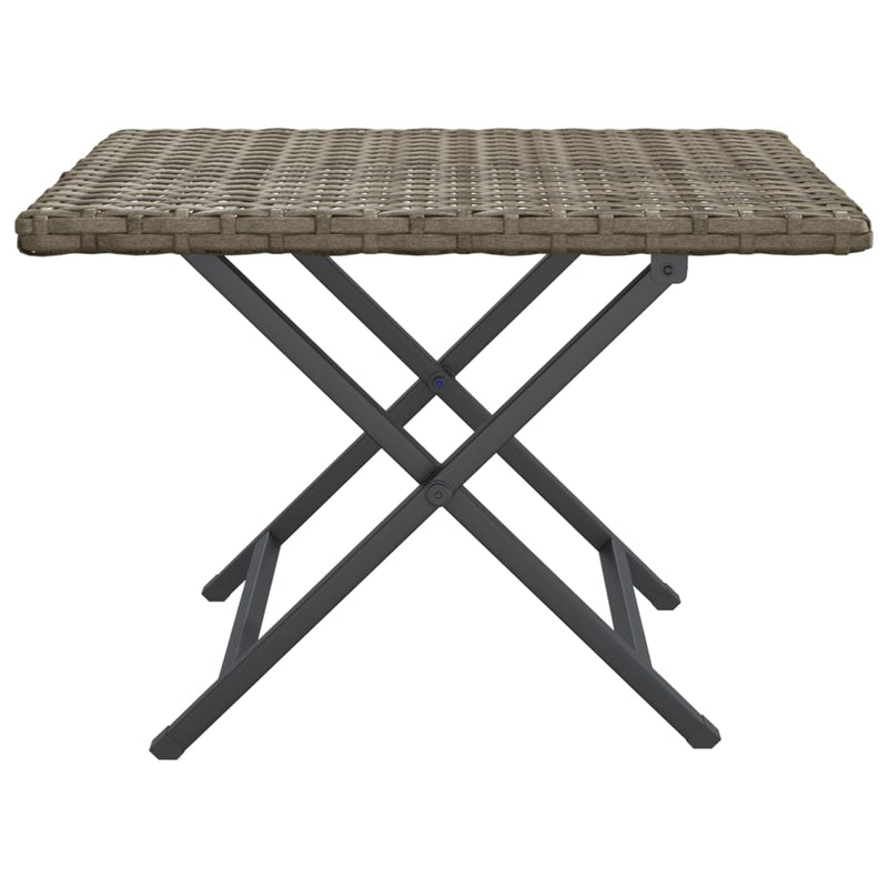 vidaXL szürke összecsukható polyrattan asztal 45x35x32 cm