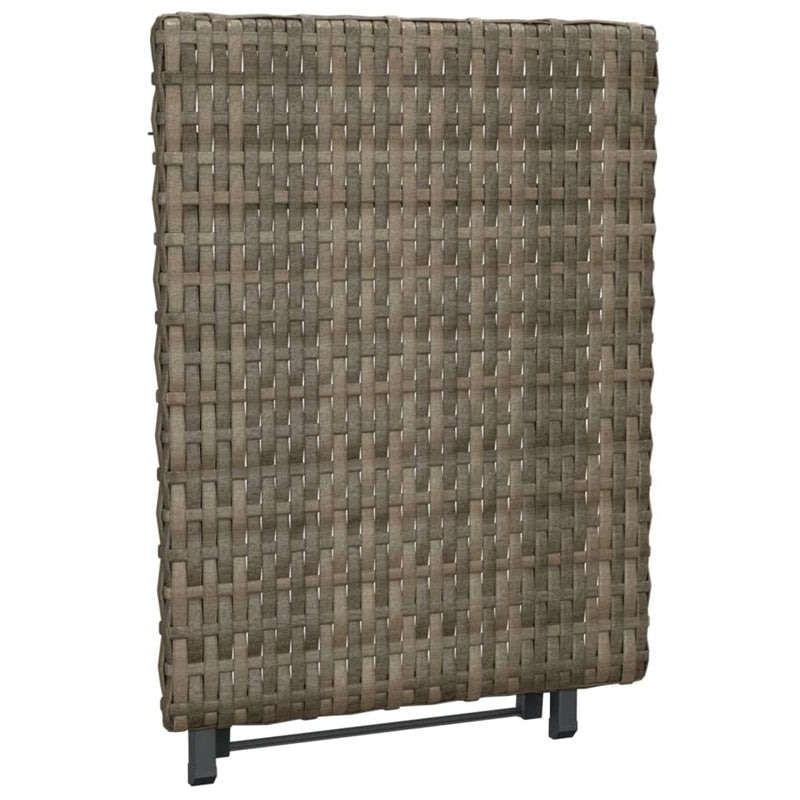 vidaXL szürke összecsukható polyrattan asztal 45x35x32 cm
