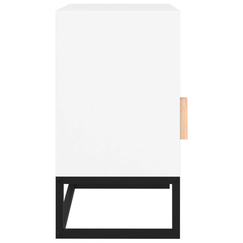 vidaXL 2 db fehér szerelt fa és vas éjjeliszekrény 40 x 30 x 55,5 cm