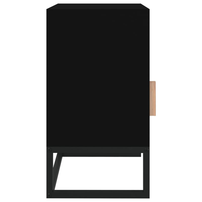 vidaXL 2 db fekete szerelt fa és vas éjjeliszekrény 40x30x55,5 cm