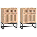 vidaXL 2 db szerelt fa és vas éjjeliszekrény 40x30x55,5 cm