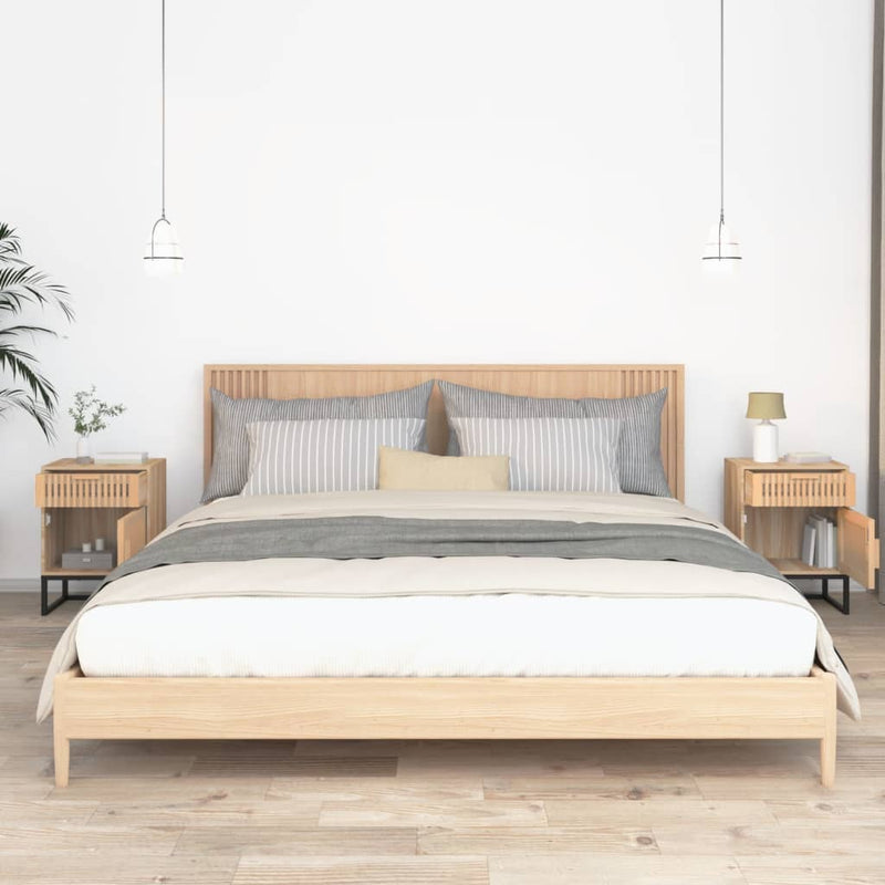 vidaXL 2 db szerelt fa és vas éjjeliszekrény 40x30x55,5 cm