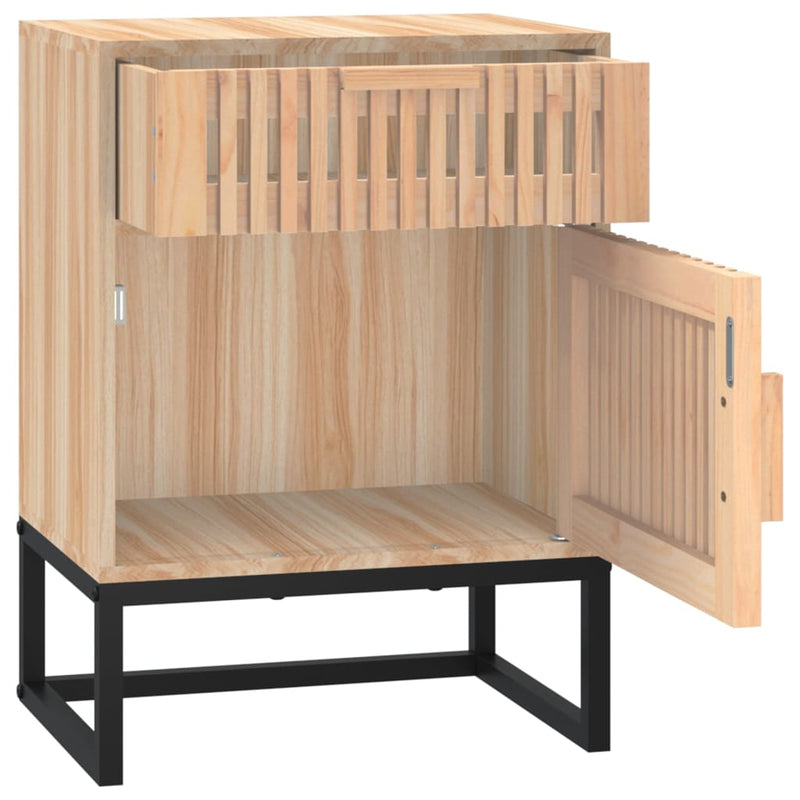 vidaXL 2 db szerelt fa és vas éjjeliszekrény 40x30x55,5 cm