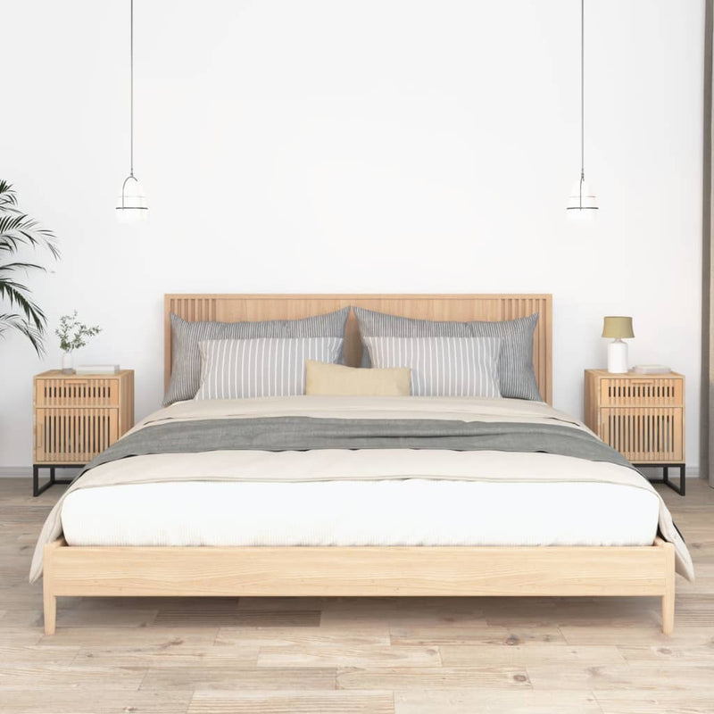 vidaXL 2 db szerelt fa és vas éjjeliszekrény 40x30x55,5 cm