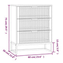 vidaXL fehér szerelt fa tálalószekrény 60 x 30 x 75 cm