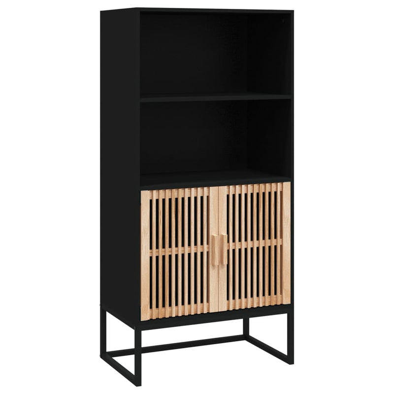 vidaXL fekete szerelt fa magasszekrény 60 x 35 x 125 cm