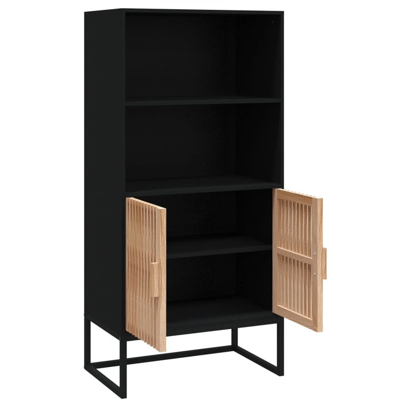 vidaXL fekete szerelt fa magasszekrény 60 x 35 x 125 cm