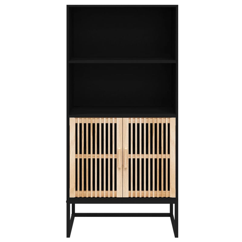 vidaXL fekete szerelt fa magasszekrény 60 x 35 x 125 cm