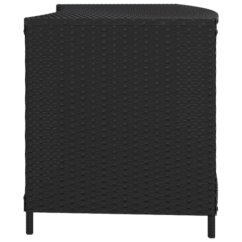 vidaXL 2 db fekete polyrattan tárolópolc