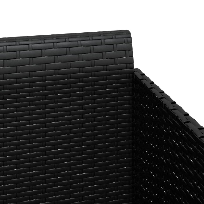 vidaXL fekete polyrattan napozóágy párnával 182 x 118 x 63 cm