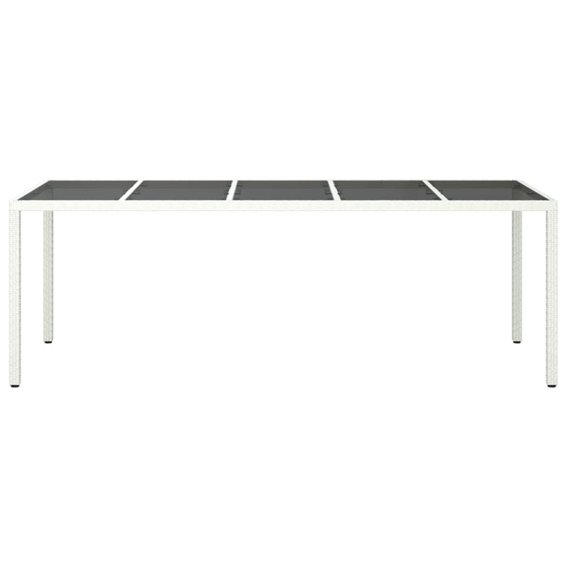 vidaXL fehér polyrattan és edzett üveg kerti asztal 250 x 100 x 75 cm