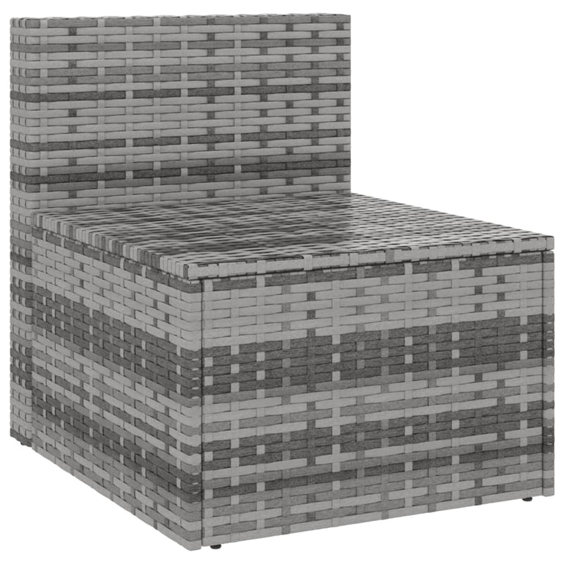 vidaXL 2 db szürke polyrattan kerti középső kanapé párnákkal