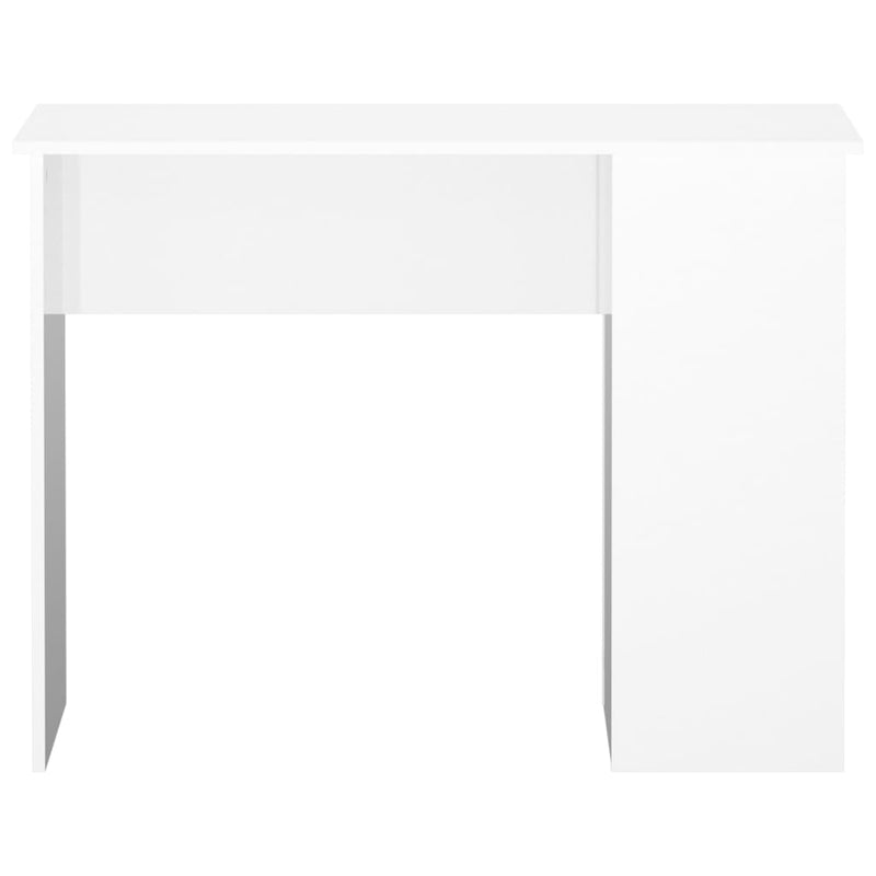 vidaXL magasfényű fehér színű szerelt fa íróasztal 100x55x75 cm