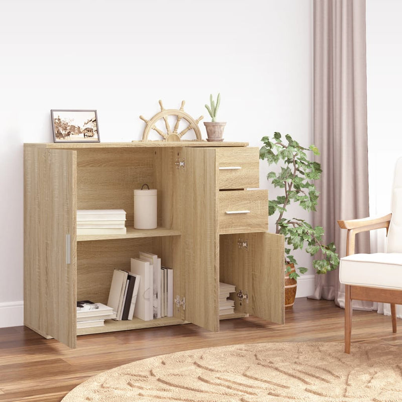 vidaXL sonoma tölgy színű szerelt fa tálalóasztal 91x29,5x75 cm