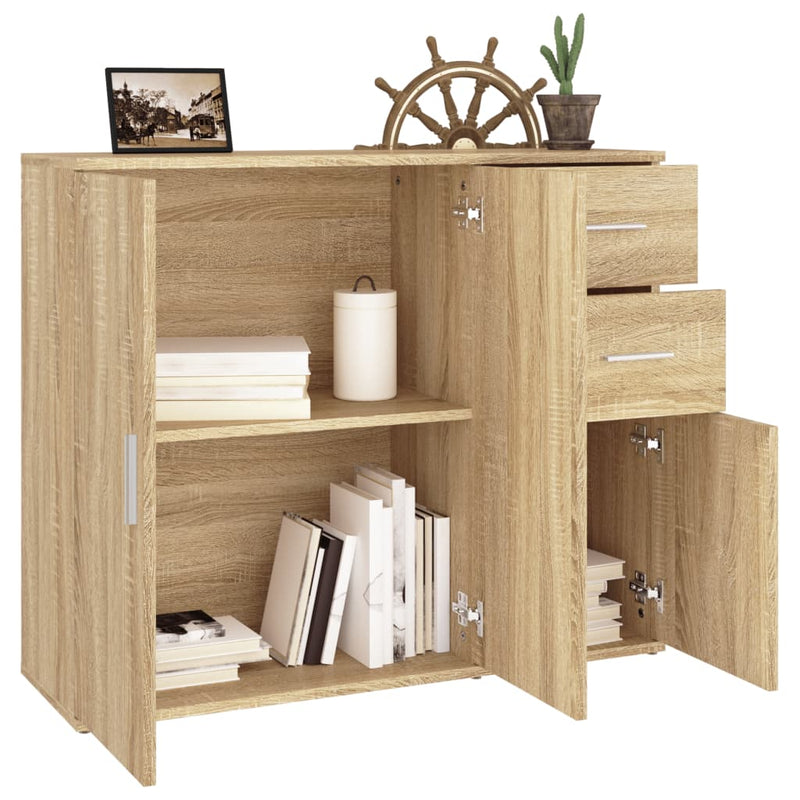 vidaXL sonoma tölgy színű szerelt fa tálalóasztal 91x29,5x75 cm