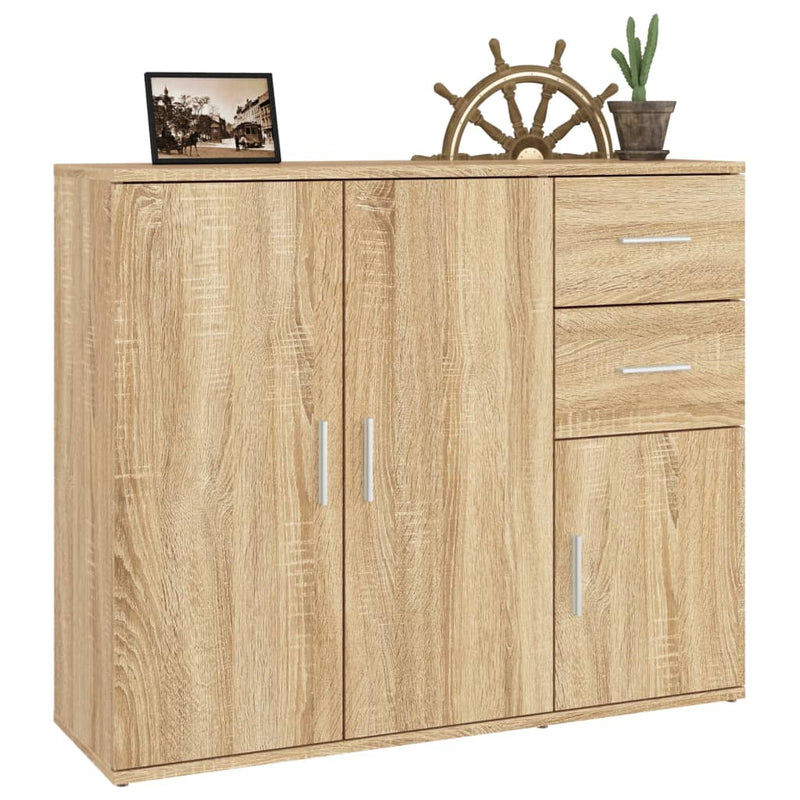 vidaXL sonoma tölgy színű szerelt fa tálalóasztal 91x29,5x75 cm