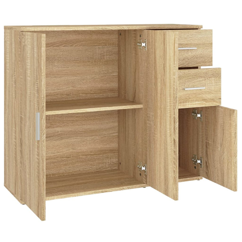 vidaXL sonoma tölgy színű szerelt fa tálalóasztal 91x29,5x75 cm