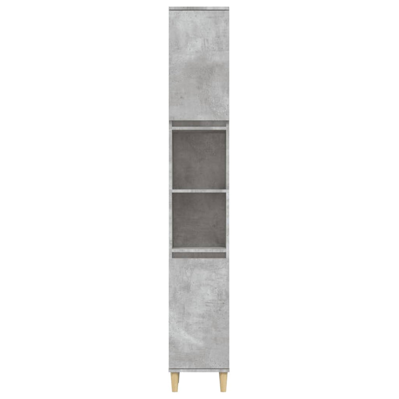 vidaXL betonszürke szerelt fa fürdőszobaszekrény 30 x 30 x 190 cm