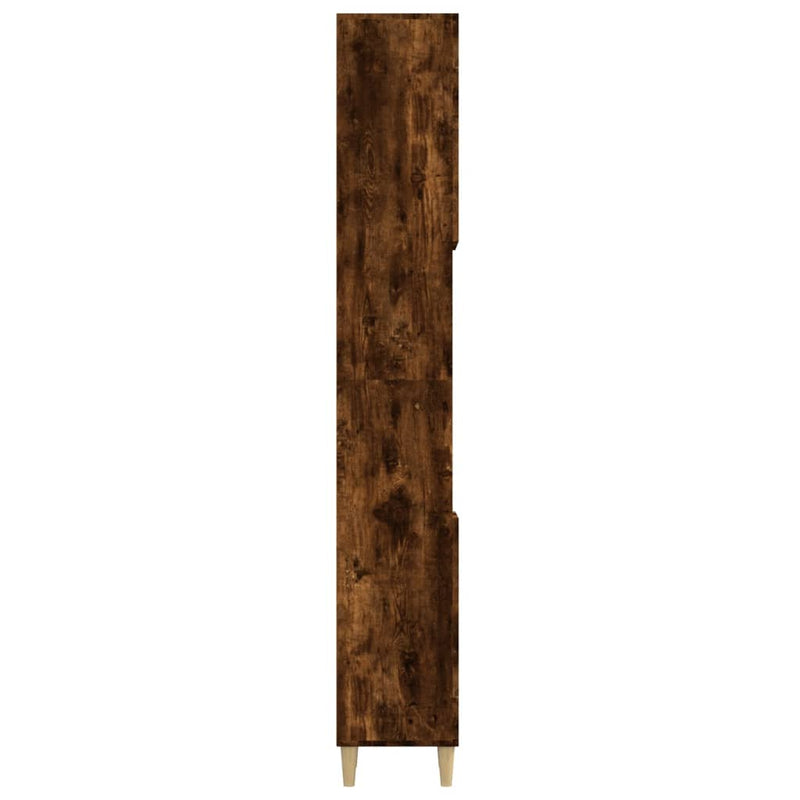 vidaXL füstös tölgy színű szerelt fa fürdőszobaszekrény 30x30x190 cm