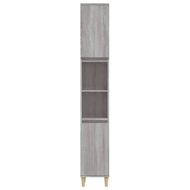 vidaXL szürke sonoma színű szerelt fa fürdőszobaszekrény 30x30x190 cm