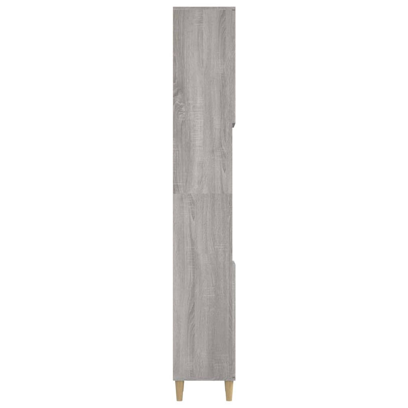 vidaXL szürke sonoma színű szerelt fa fürdőszobaszekrény 30x30x190 cm