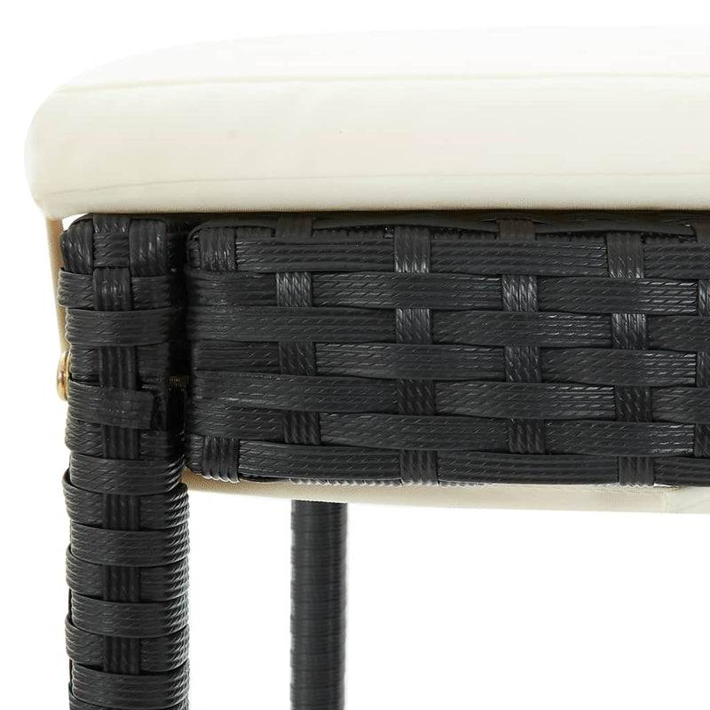 vidaXL 6 db fekete polyrattan bárszék párnával