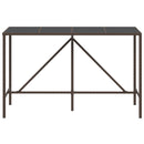 vidaXL barna polyrattan üveglapos bárasztal 180 x 70 x 110 cm