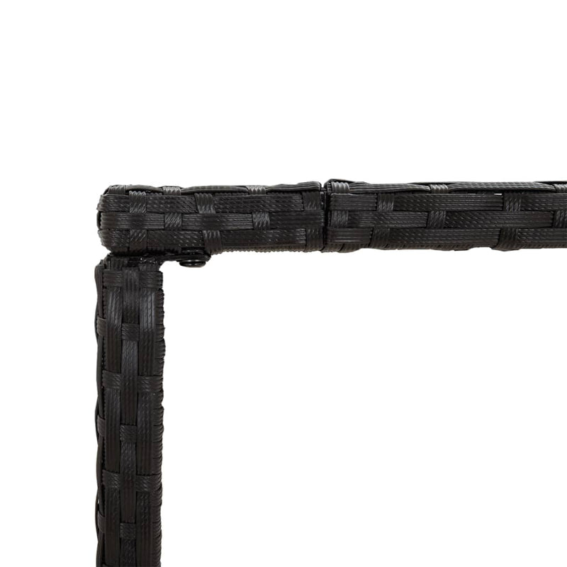 vidaXL fekete polyrattan üveglapos bárasztal 180 x 70 x 110 cm