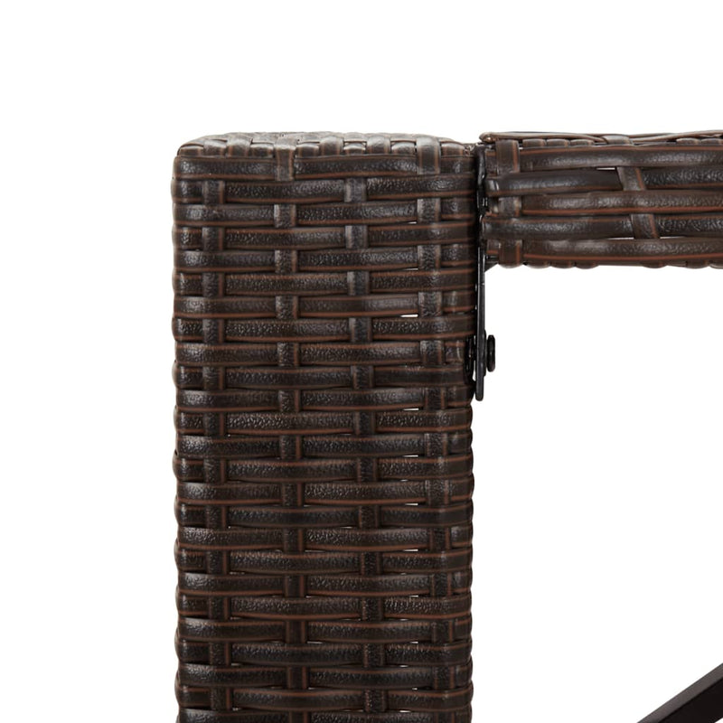 vidaXL barna polyrattan kerti asztal üveglappal 105 x 80 x 110 cm