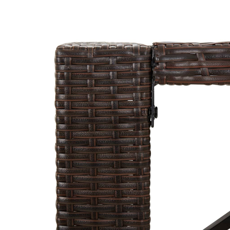 vidaXL barna polyrattan kerti asztal üveglappal 145 x 80 x 110 cm