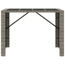 vidaXL szürke polyrattan üveglapos kerti asztal 145 x 80 x 110 cm
