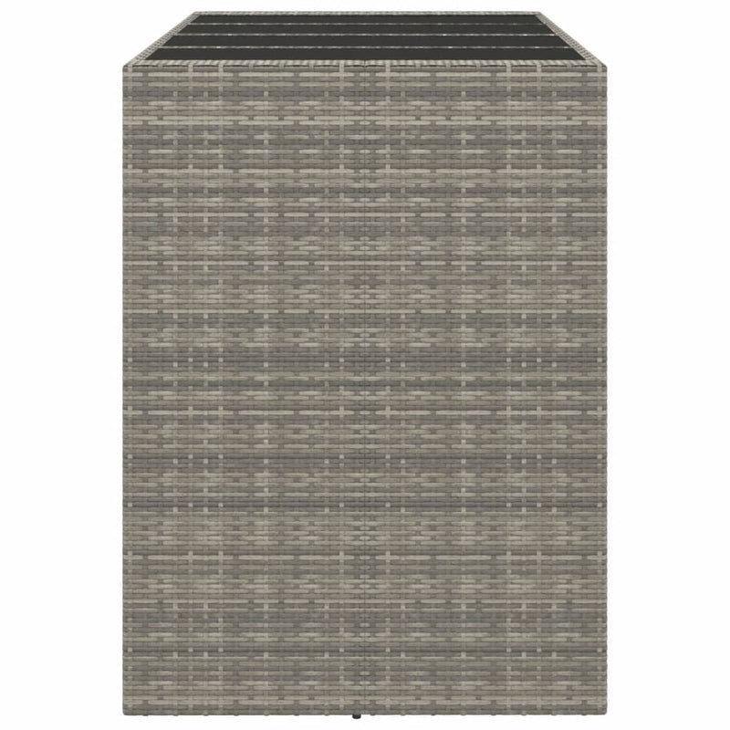 vidaXL szürke polyrattan üveglapos kerti asztal 145 x 80 x 110 cm
