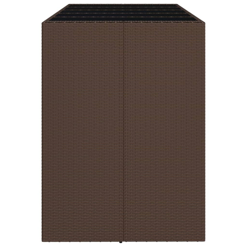 vidaXL barna polyrattan kerti asztal üveglappal 185 x 80 x 110 cm