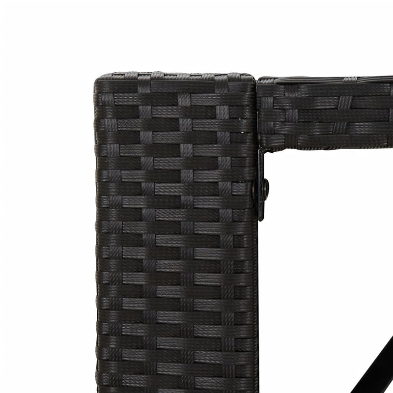 vidaXL fekete polyrattan üveglapos bárasztal 185 x 80 x 110 cm