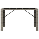 vidaXL szürke polyrattan üveglapos kerti asztal 185 x 80 x 110 cm