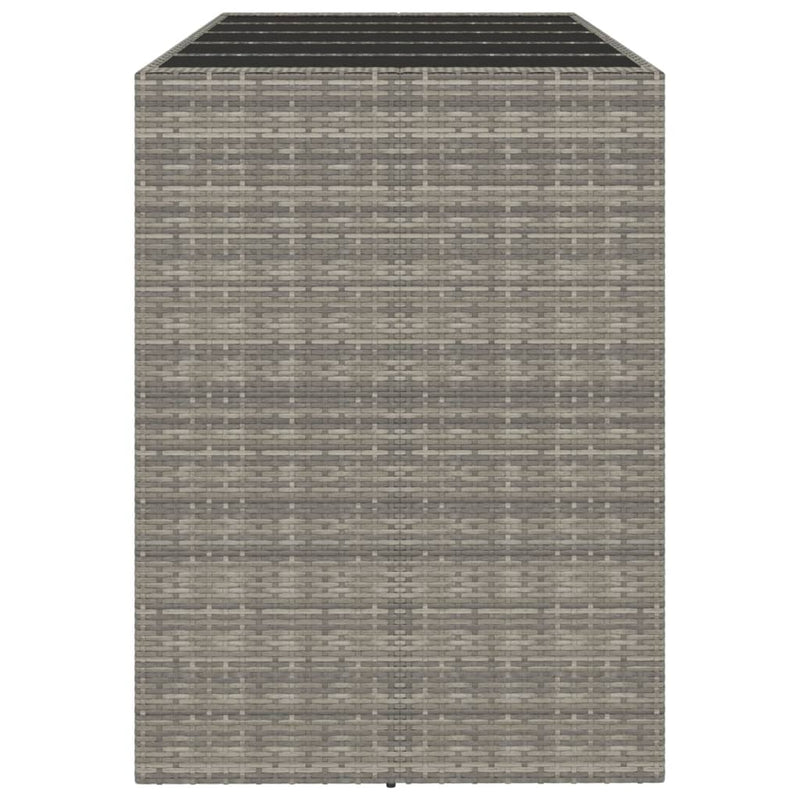 vidaXL szürke polyrattan üveglapos kerti asztal 185 x 80 x 110 cm