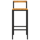 vidaXL 4 db fekete polyrattan és tömör akácfa bárszék