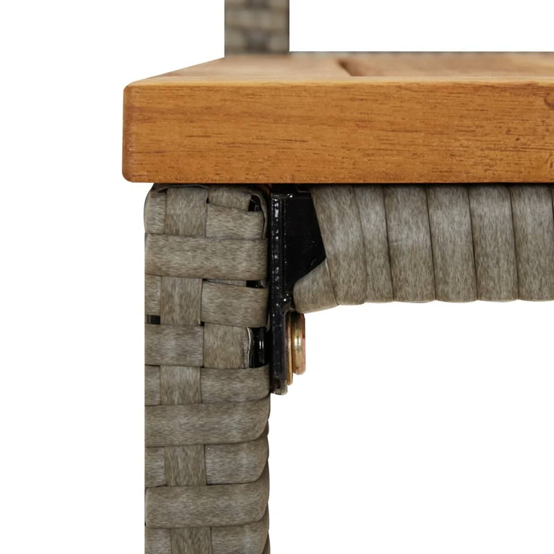 vidaXL 4 db szürke polyrattan és tömör akácfa bárszék