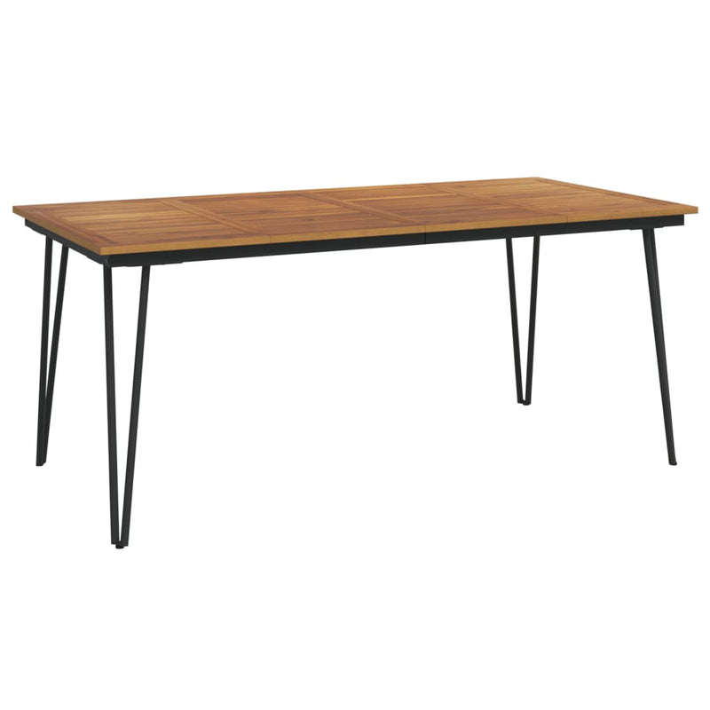 vidaXL tömör akácfa kerti asztal hajtűlábakkal 180 x 90 x 75 cm
