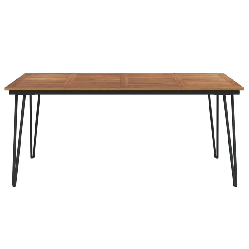vidaXL tömör akácfa kerti asztal hajtűlábakkal 180 x 90 x 75 cm