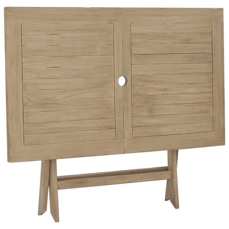 vidaXL szürke összecsukható tömör tíkfa kerti asztal 120 x 110 x 75 cm