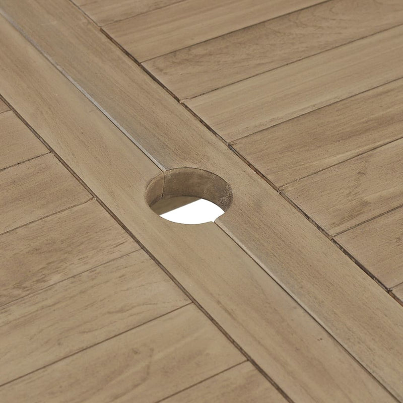 vidaXL szürke összecsukható tömör tíkfa kerti asztal 120 x 110 x 75 cm