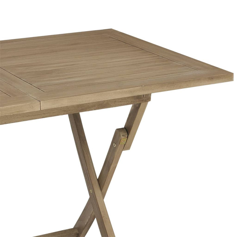 vidaXL szürke összecsukható tömör tíkfa kerti asztal 120 x 110 x 75 cm
